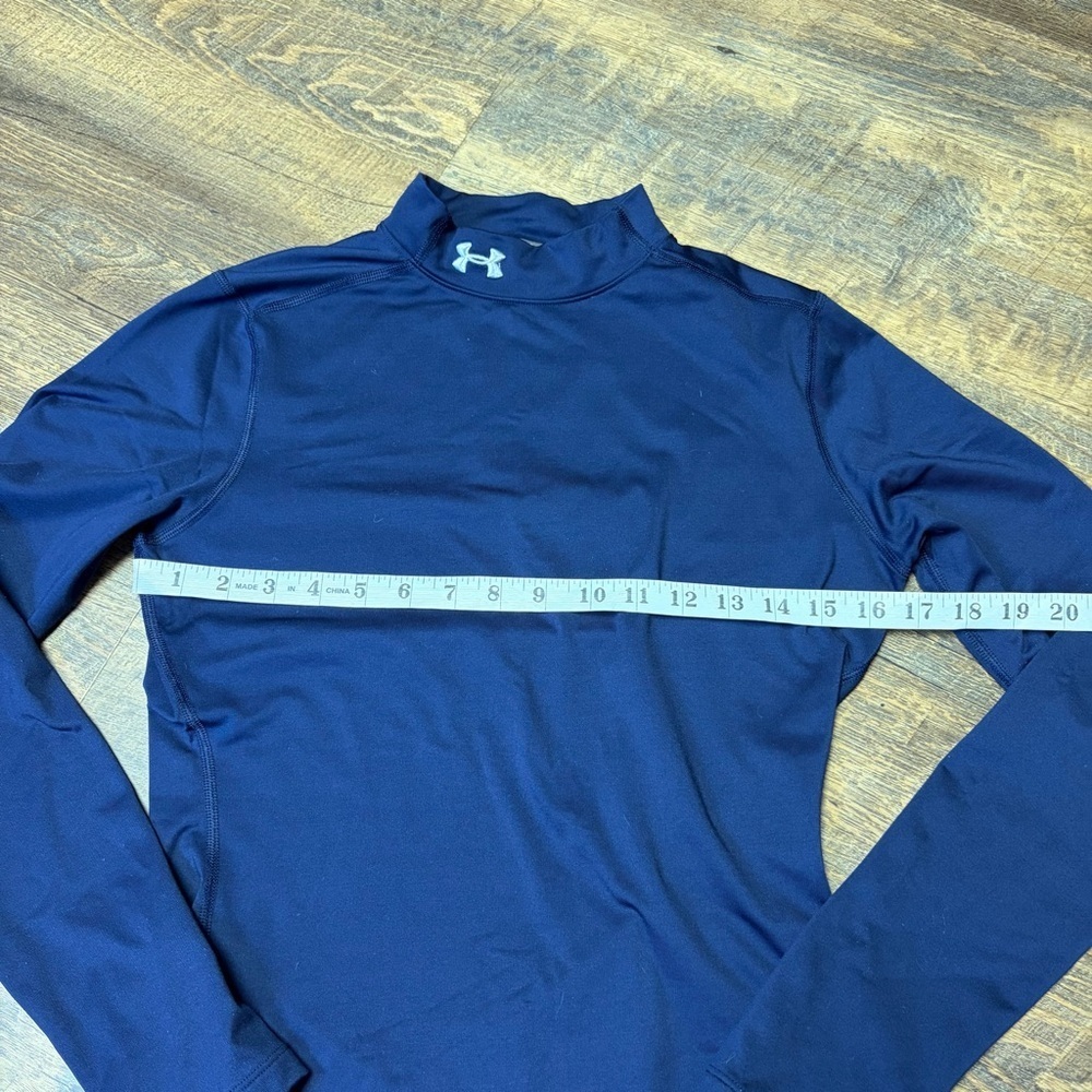 Under armour ColdGear Fitted Mockneck Shirt Women's Medium Blue Base Layer Ski - Picture 3 of 8